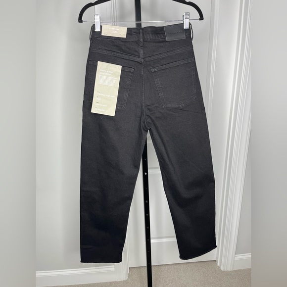 Everlane The Way High Waisted Jean Raw Hem Straight Wide Leg, NWT - Picture 9 of 15